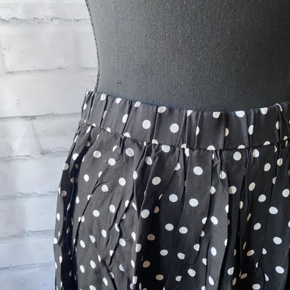 1990s Black White Polka Dot Full Skirt, 12 - image 2