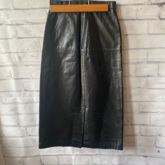 1970s 1980s WILSONS Black Leather High Waisted Pe… - image 6