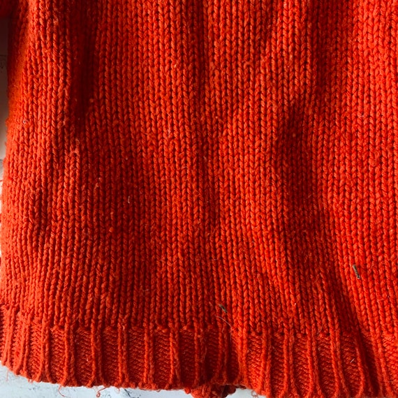 1960s Newport Orange Cable Knit Cardigan Sweater,… - image 8