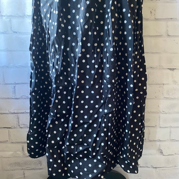 1990s Black White Polka Dot Full Skirt, 12 - image 4