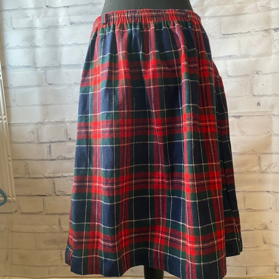 1970s 1980s Red Green Blue White Plaid High Waist… - image 6