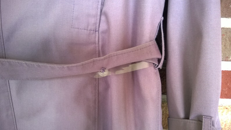 8P 1970s Lavender Purple Mauve London Fog Trenchcoat Maincoat with Removable Liner