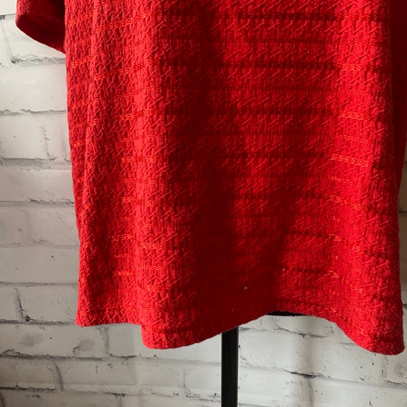 1980s 1990s, XL, Red Textured Dressy Tee, Sag Har… - image 5