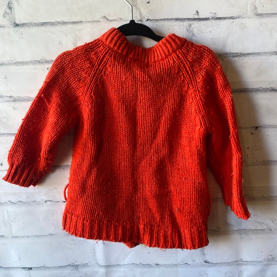 1960s Newport Orange Cable Knit Cardigan Sweater,… - image 6