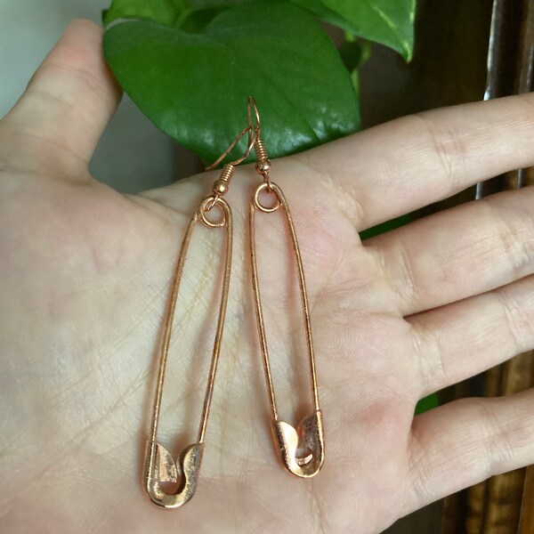 Copper Safety Pins Etsy