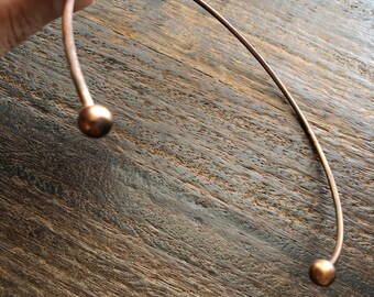 Copper Neck Cuff with Screw on Ball