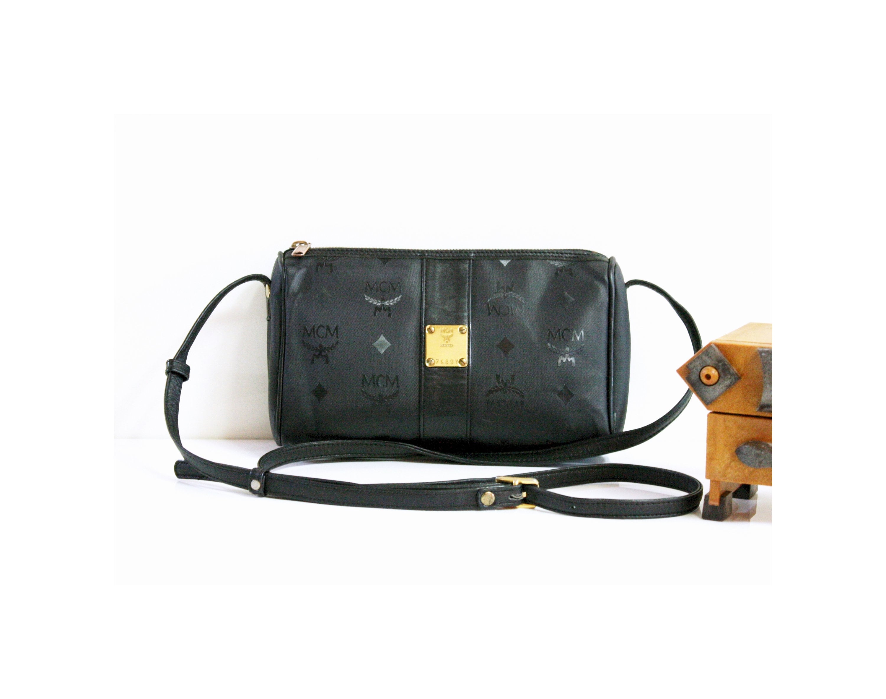 Mcm Black Leather Crossbody Bag