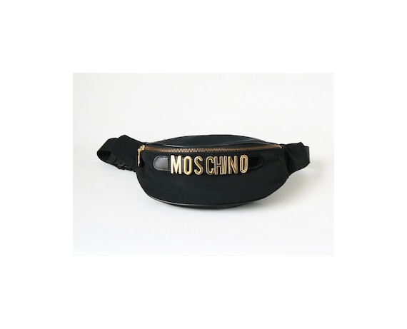 Moschino Black Canvas Waist Bag fanny Pack Etsy