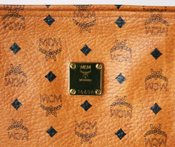 Auth MCM Visetos Cognac Brown Clutch,Pouch Bag - image 3