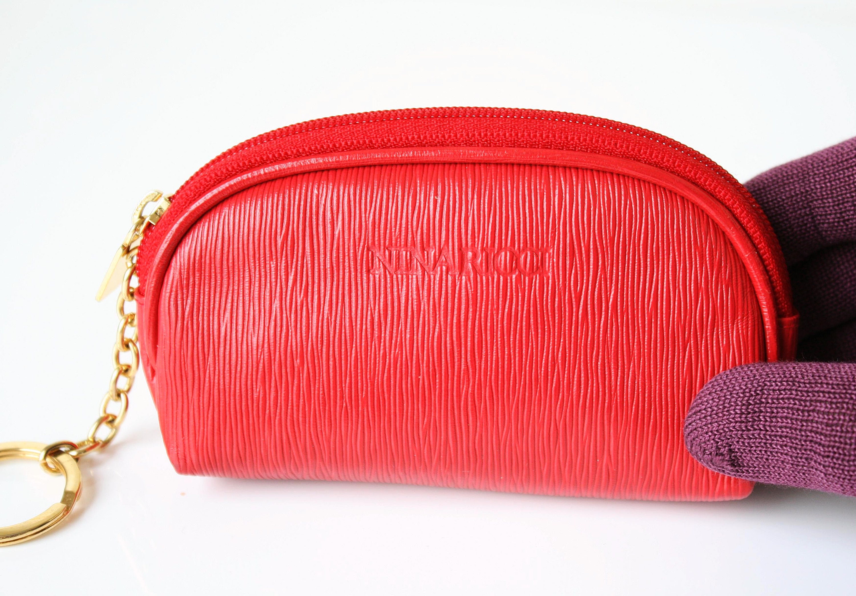 Porte monnaie en cuir rouge Nina Ricci porte cles pochette Etsy Canada