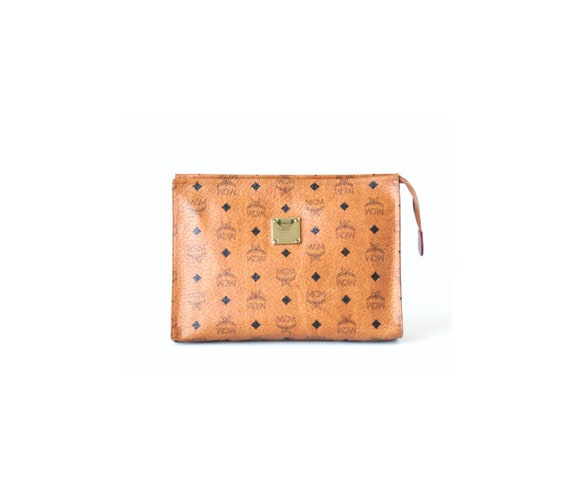 Buy Auth MCM Visetos Cognac Brown Clutch pouch Bag Online in India Etsy