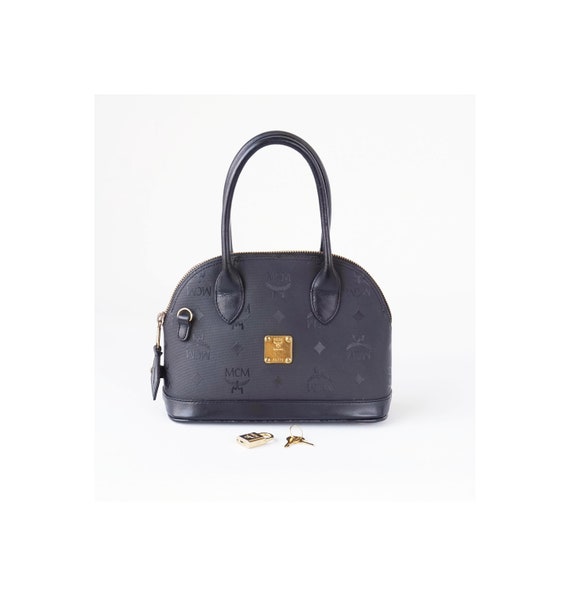 MCM Visetos Black Mini Tote Handtasche Etsy