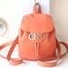 Ferragamo Gancini Backpack Orange Leather mini handbag purse authentic