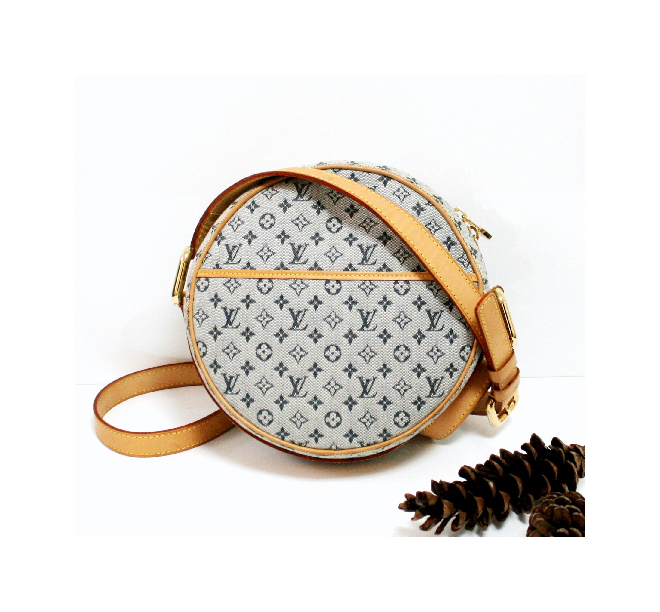 Auth Louis Vuitton Monogram Round Denim Shoulder Crossbody Etsy