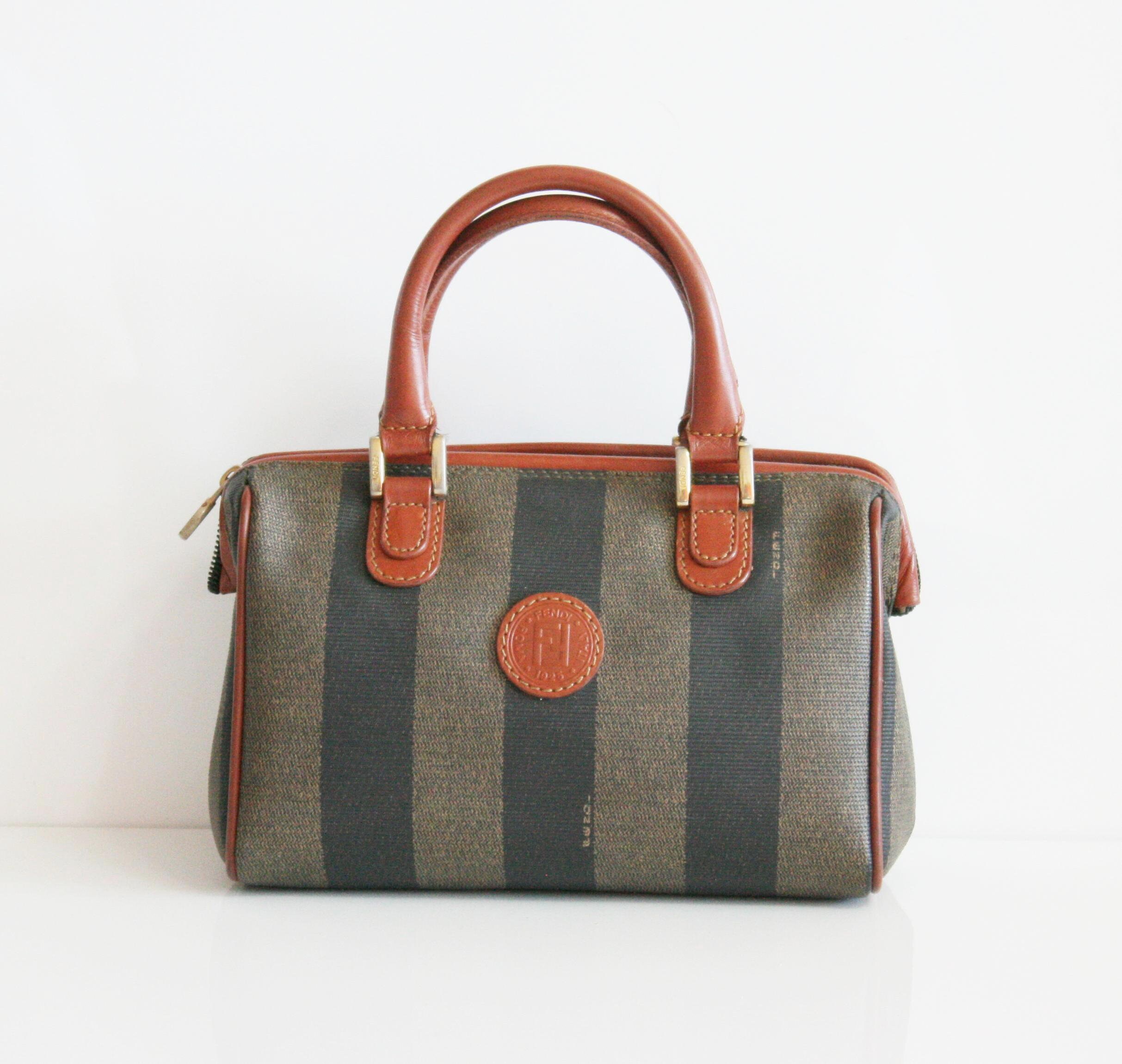 Fendi Pequin Mini Boston Bag, Luxury, Bags & Wallets on Carousell