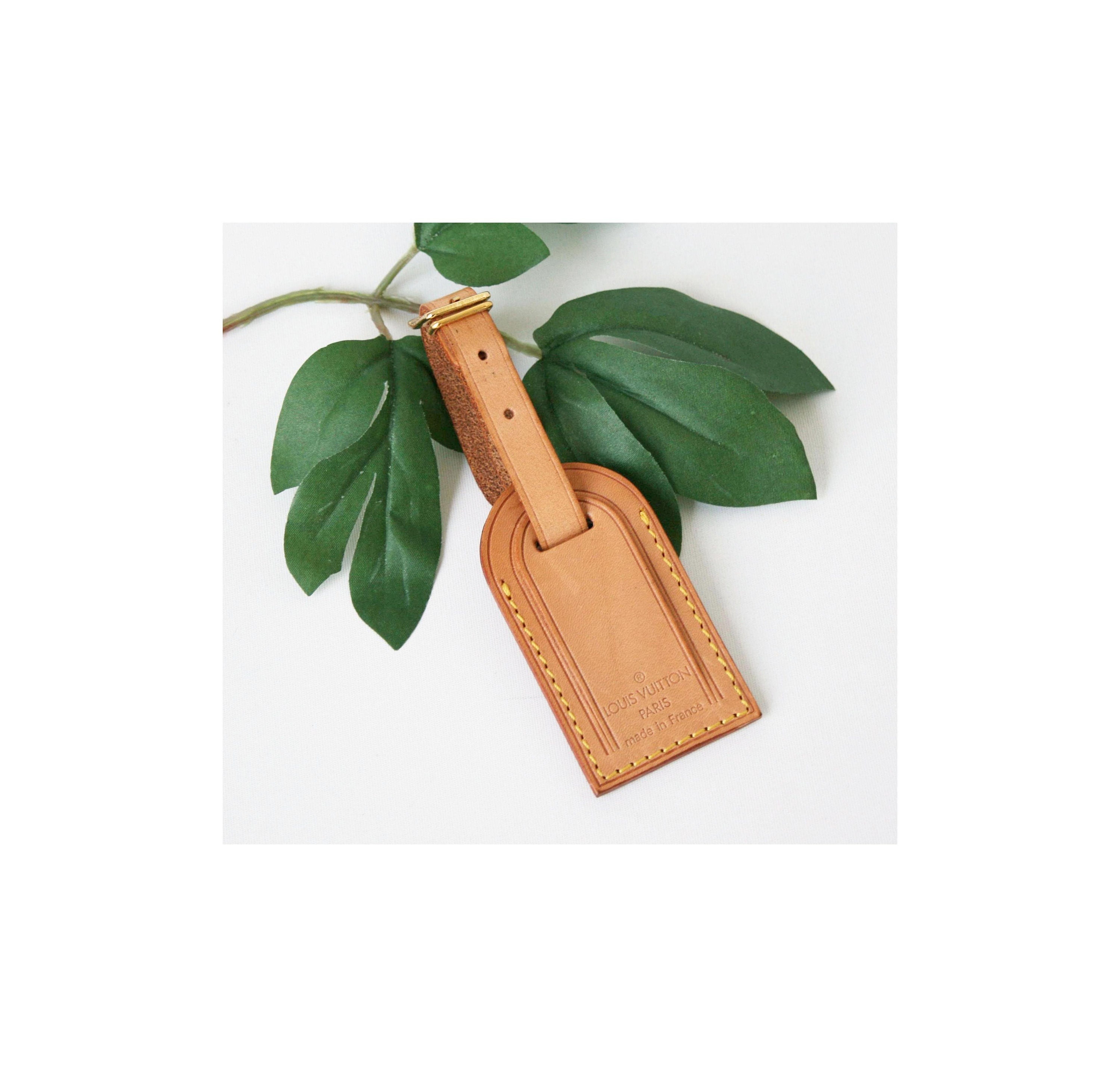 Louis Vuitton 1980s Vintage Brown Leather Luggage Tag – Featherstone Vintage