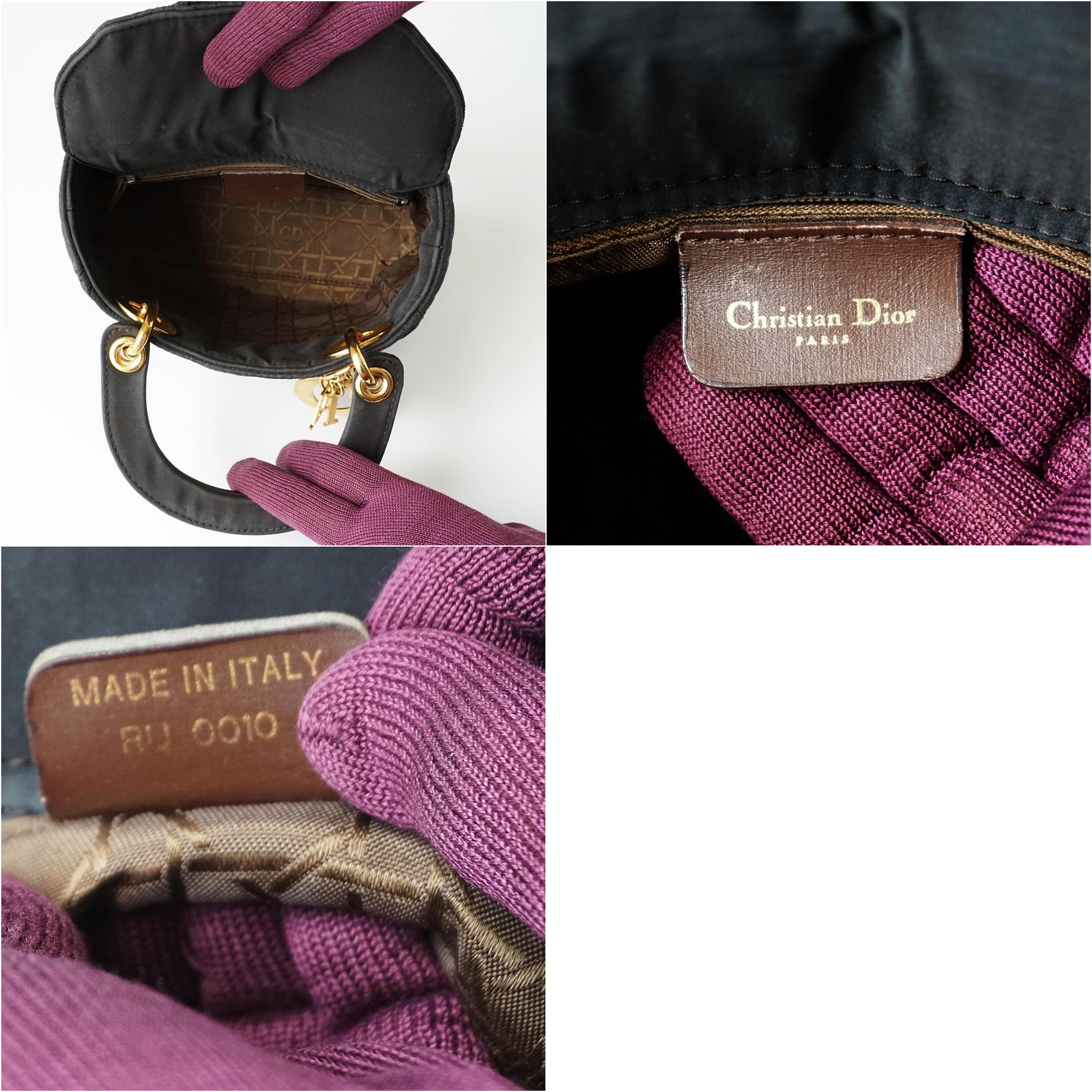 Buy Verified Auth Christian Dior Black Quilted Satin Mini Cannage Lady Bag Online in India Etsy