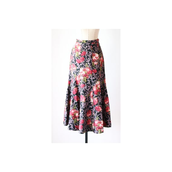 INGEBORG Flower Rose Pattern Long Skirts | Etsy