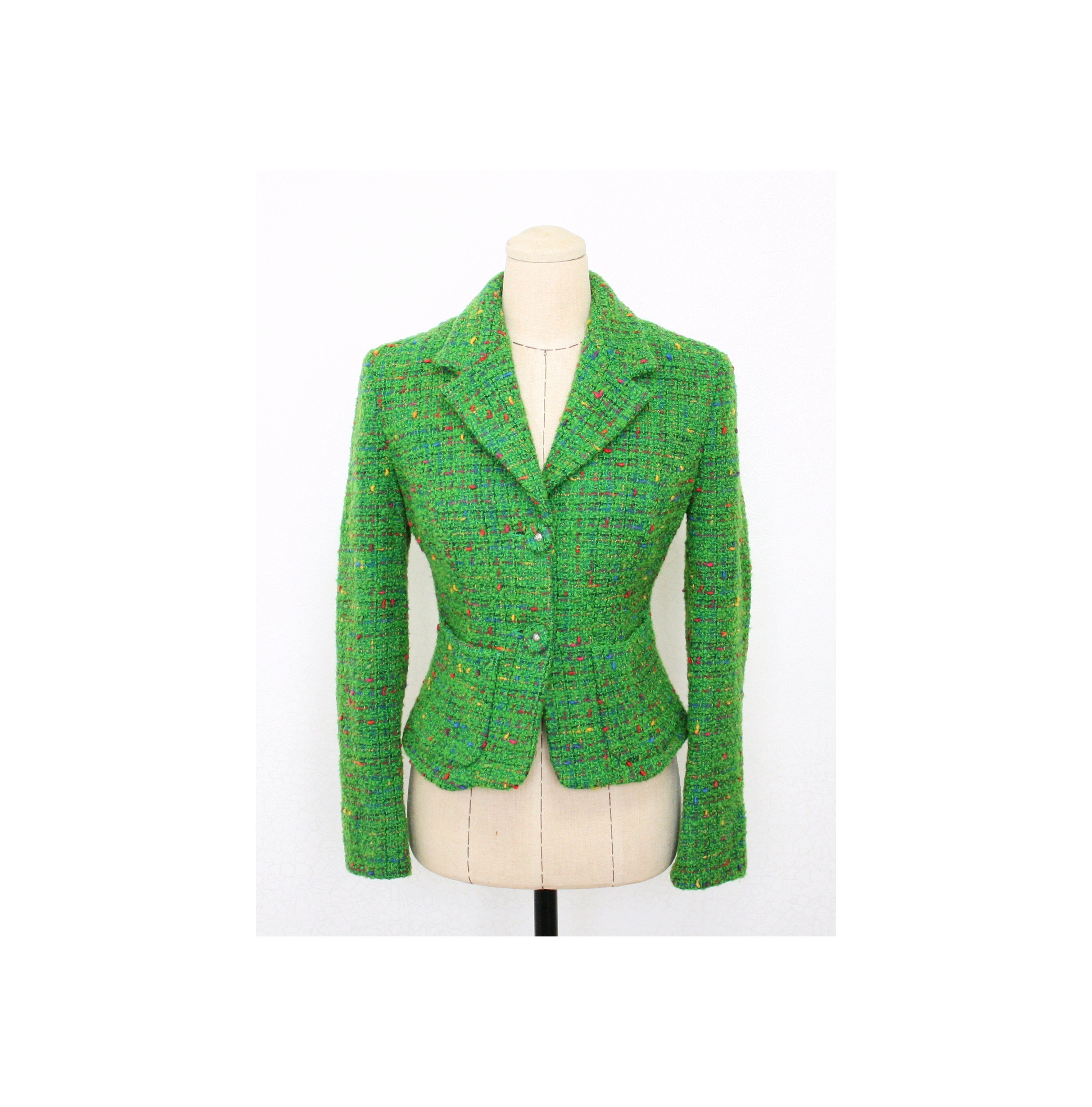 Versace Jeans Couture Tweed Green Wool 