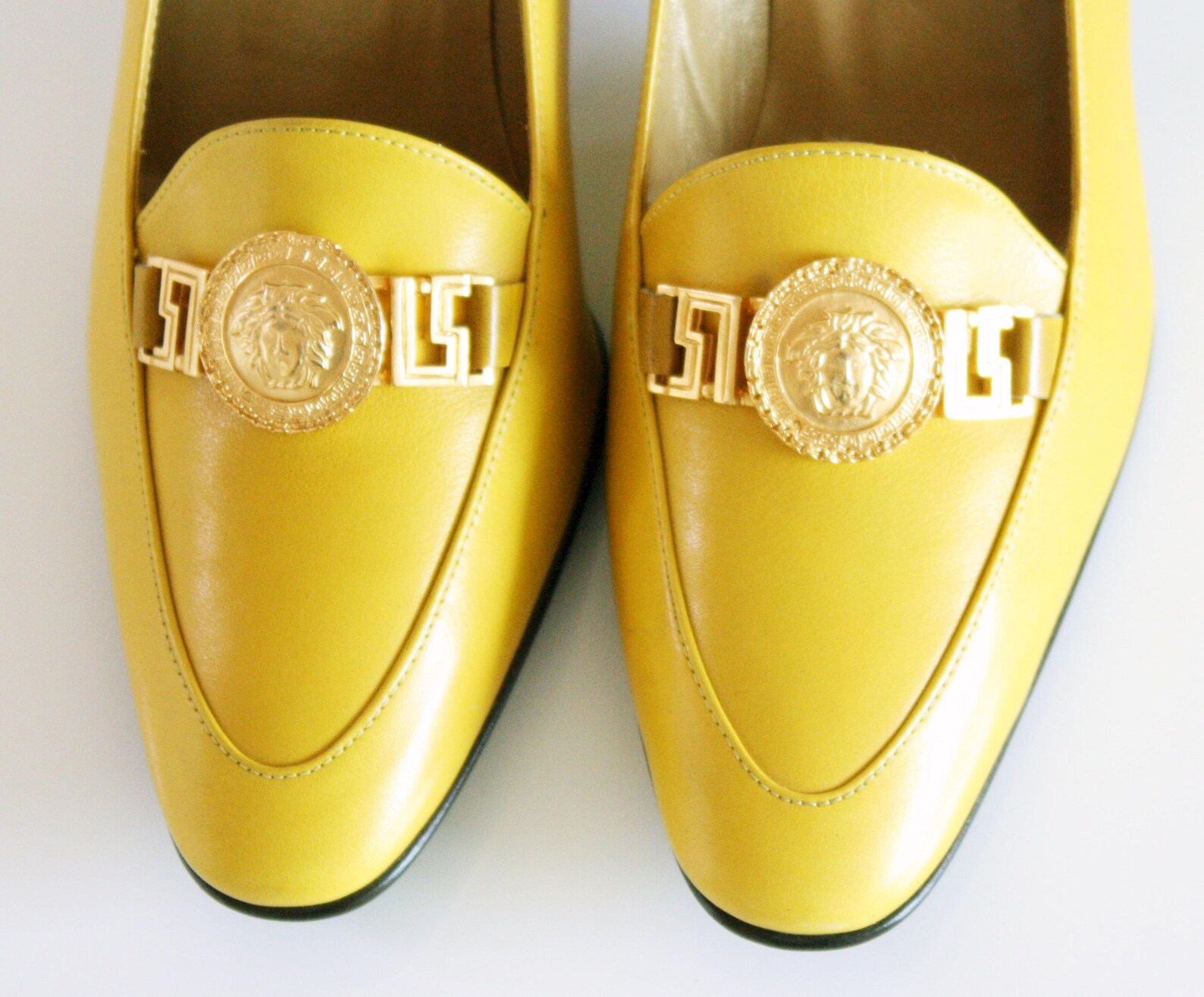 versace platform heels yellow