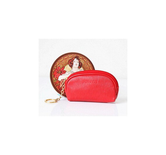 Porte monnaie en cuir rouge Nina Ricci porte cles pochette Etsy Canada