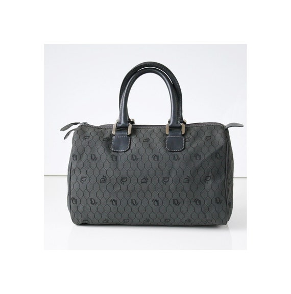 Authentic Christian Dior Bagages Dark Gray Boston Bag,duffle Bag 