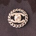 Chanel Silver Brooch Chain Link Signature Charm Pin Authentic Vintage Accessory Rare 