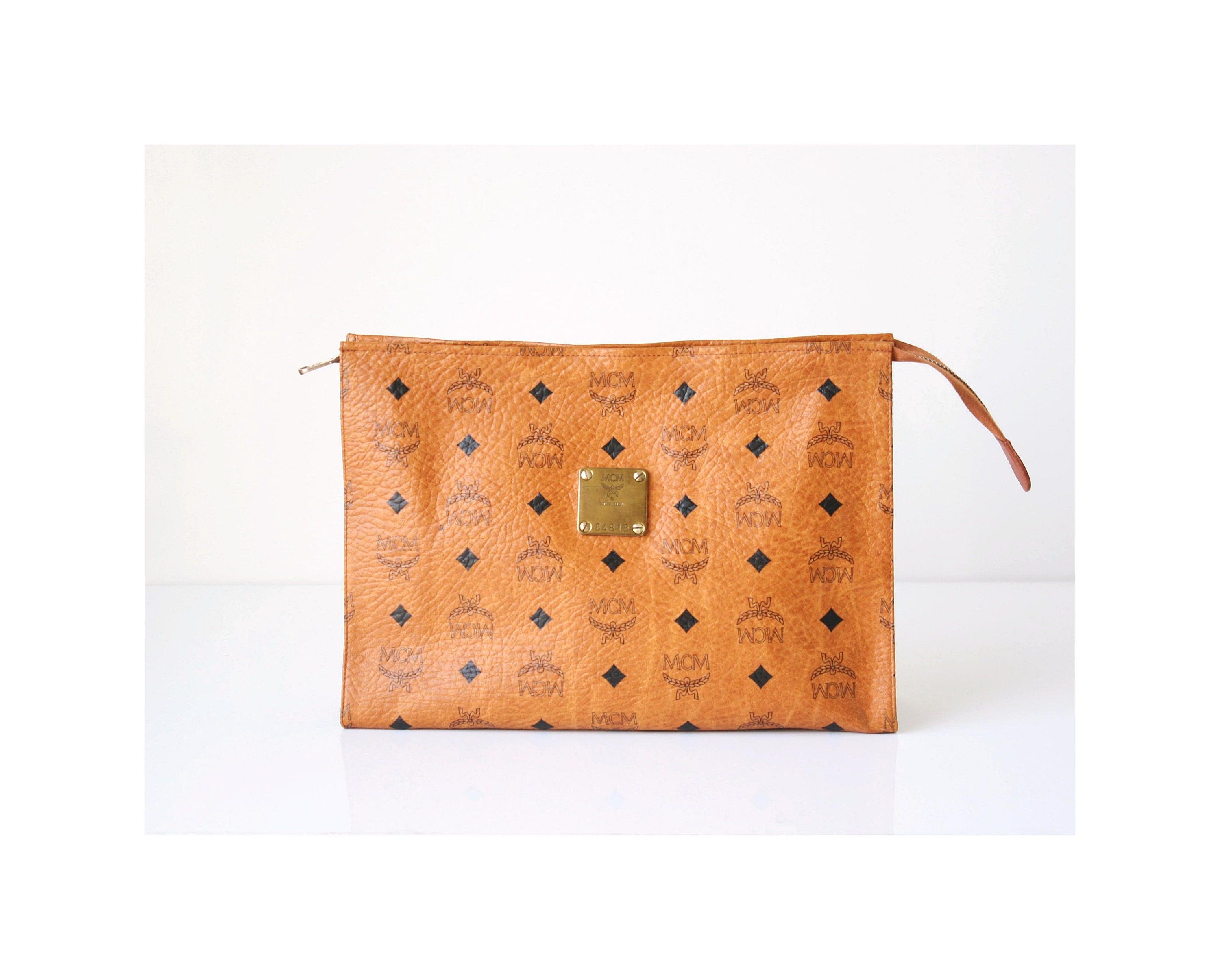 MCM, Bags, Mcm Visetos Alma Cognac Boston Bag