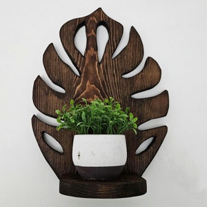Wood Wall Shelf, Plant Wall Decor, Wall Shelf, Hanging Plant Shelf, Tropical Home Decor, Wooden Plant Shelf, Wood Wall Decor, Home Decor
