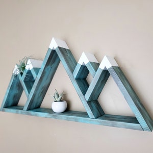 Wood Mountain Wall Art, Mountain Shelves, Rustic Wall Hanging, Nursery Wall Decor, Mountain Shelf, Decorative Shelves, Mountain Lover Gift