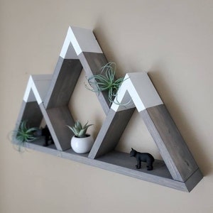 Wood Mountain Shelf, Living Room Shelves, Mountain Wall Decor, Rustic Home Decor, Hiking Gift, Birthday Gift for Her, Essential Oil Shelf