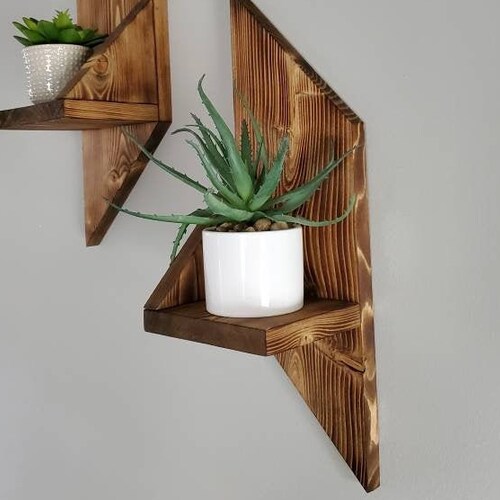Boho Wall Decor Geometric Shelf set of 2 Air Plant Etsy