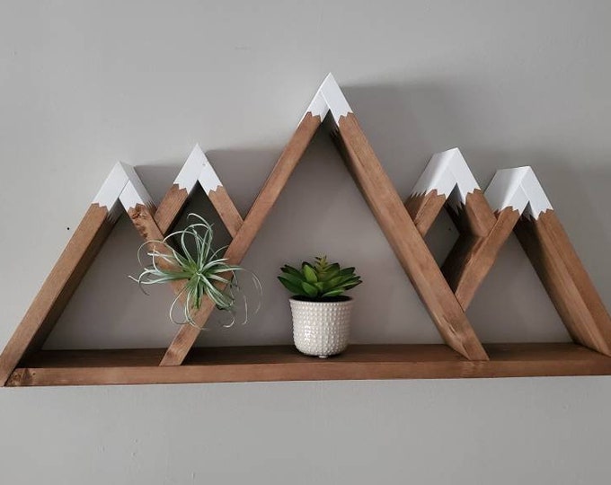 Mountain Decor Wooden Mountain Shelf Rustic Shelf Rustic Etsy