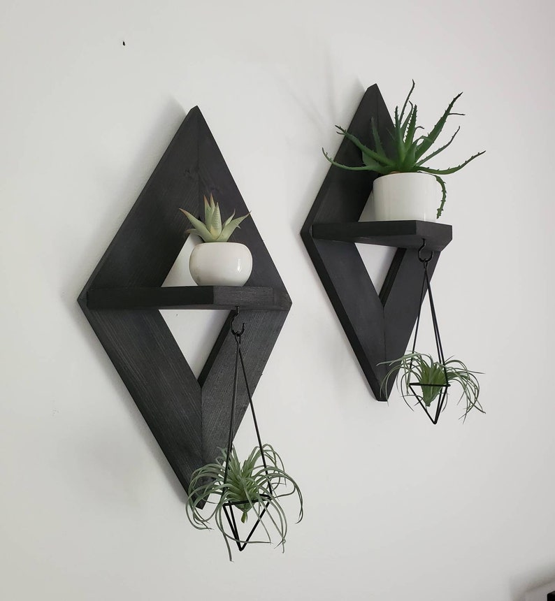 Boho Wall Decor Geometric Shelf set of 2 Air Plant Etsy