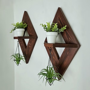 Decoración de pared para sala de estar, arte de pared de madera, decoración de pared bohemia, decoración de pared de madera, arte de pared bohemia, decoración de pared hecha a mano, regalo para amigos, estantes de madera