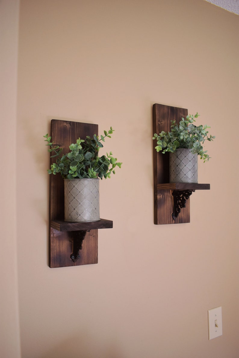 Wood Wall Decor Hanging Plant Holder Modern Farmhouse Wall Etsy