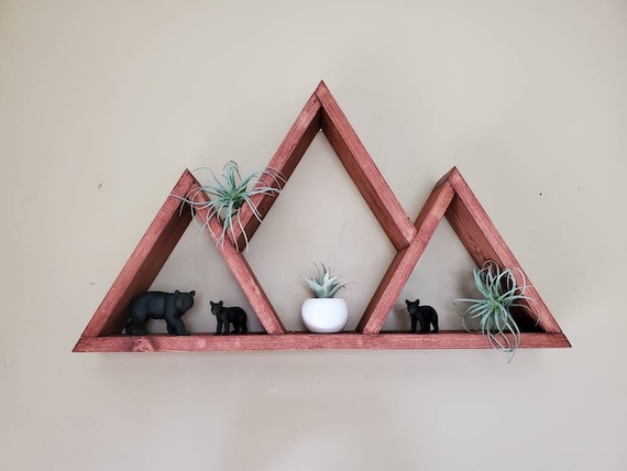 Wooden Wall Shelves Rustic Mountain Shelf Mountain Wall Etsy