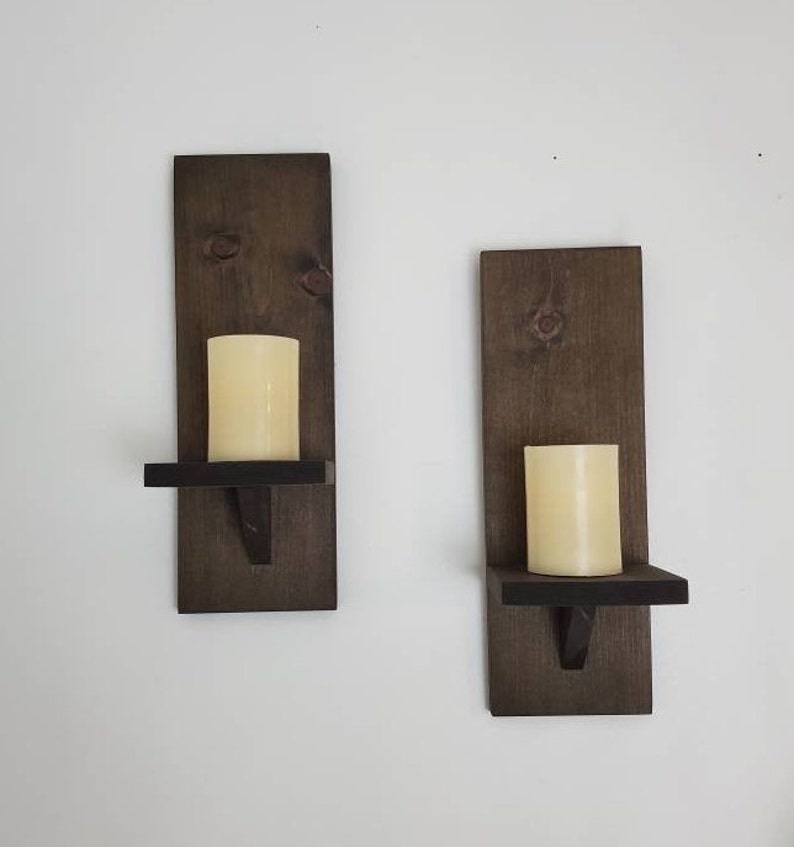 Candle Sconce For Wall, Wall Sconce Pair, Wall Candle Holders, Small Wooden Shelves, Decorative Shelves, Candle Wall Sconce, Gift for Her image 7