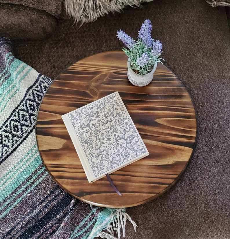 Trays for Decor Round Serving Tray Round Wooden Ottoman Etsy