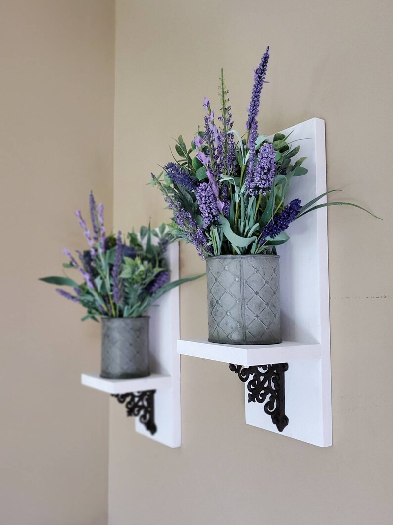 Galvanized Wall Decor Wood Wall Sconce Rustic Wall Vase set Etsy