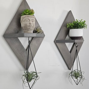 Hanging Plant Shelf, Wood Wall Decor, Boho Nursery, Floating Shelves, Living Room Decor, Nursery Wall Decor, Wood Wall Art, Wall Decor