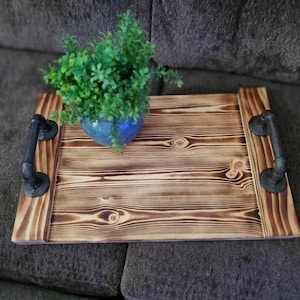 Decorative Wood Tray, Ottoman Tray,