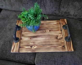 Decorative Wood Tray, Ottoman Tray,