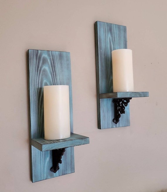 Wall Candle Holder Wood Wall Sconce Wood Candle Holder Small