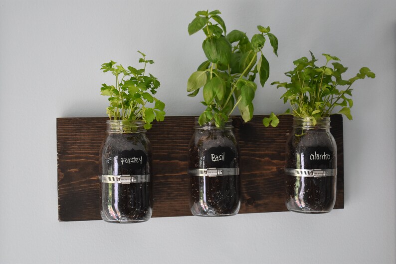 Indoor Herb Garden Indoor Planter Rustic Wall Vases Rustic Etsy