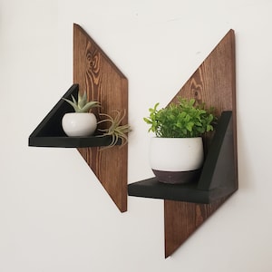 Geometric Shelf (Set of 2), Geometric Shelves, Wood Wall Decor, Floating Shelves, Modern Shelves, Small Wooden Shelves, Shelf Decor