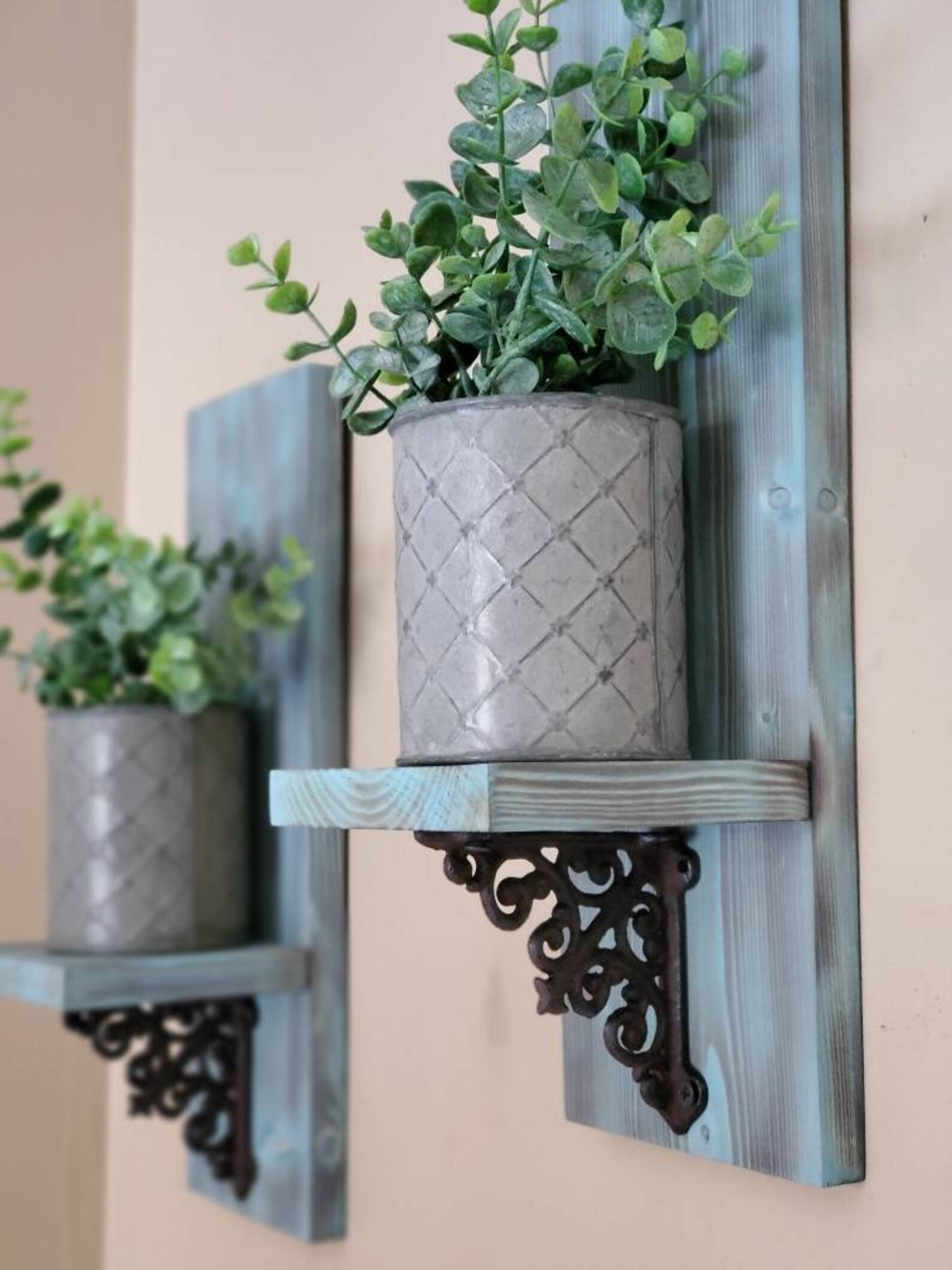 Rustic Wall Vase Farmhouse Wall Decor Faux Floral Etsy