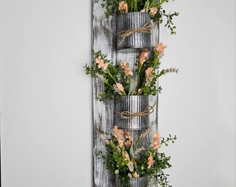 Indoor Wall Planter, Wood Wall Hanging, Hanging Wall Vase, Farmhouse Wall Art, Planter Pot, Hanging Planter, Planters and Pots, Wall Vase