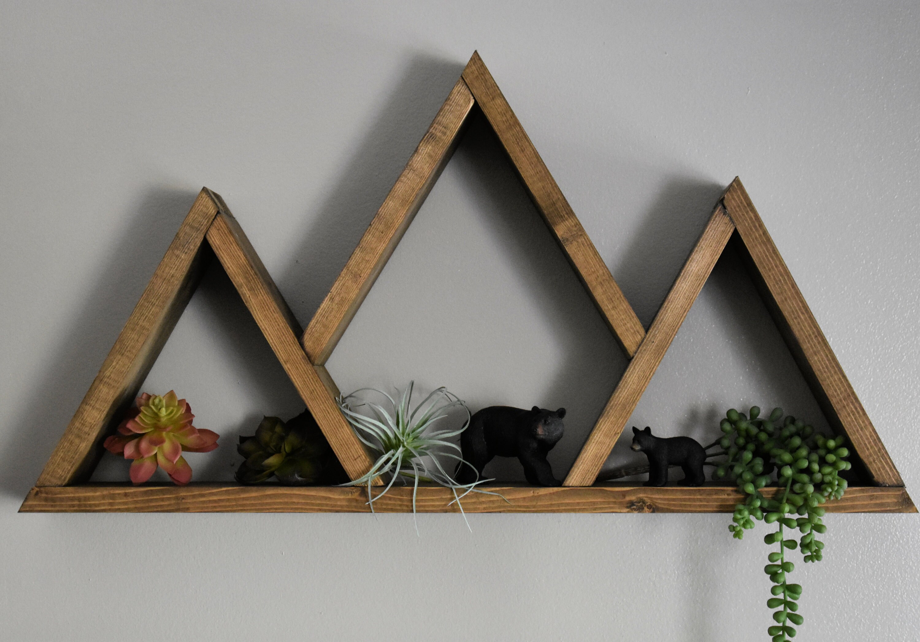 Wooden Mountain Shelf Floating Shelf Nature Lover Gift Etsy