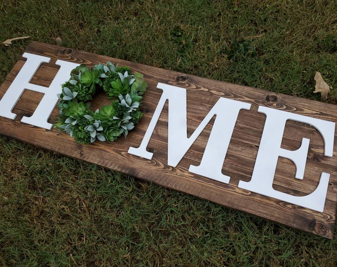Wood Home Sign Large Wood Sign Farmhouse Wall Decor Rustic - Etsy